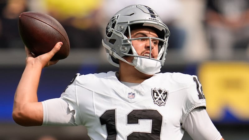 After an injury, Las Vegas Raiders' quarterback Aidan O'Connell missed Thursday's practice.