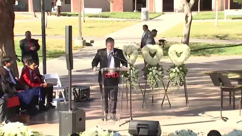 UNLV is honoring the lives of three professors killed in the Dec. 6 campus shooting Friday...